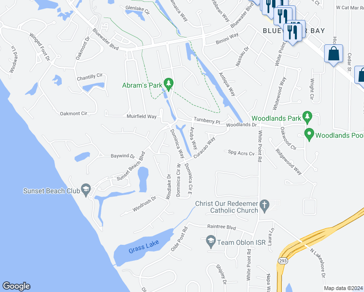 map of restaurants, bars, coffee shops, grocery stores, and more near 111 Dominica Way in Niceville