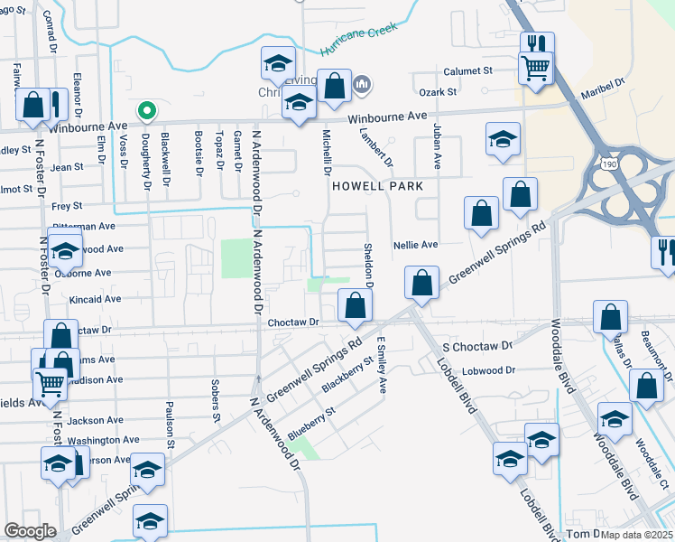map of restaurants, bars, coffee shops, grocery stores, and more near 6348 Osborne Avenue in Baton Rouge