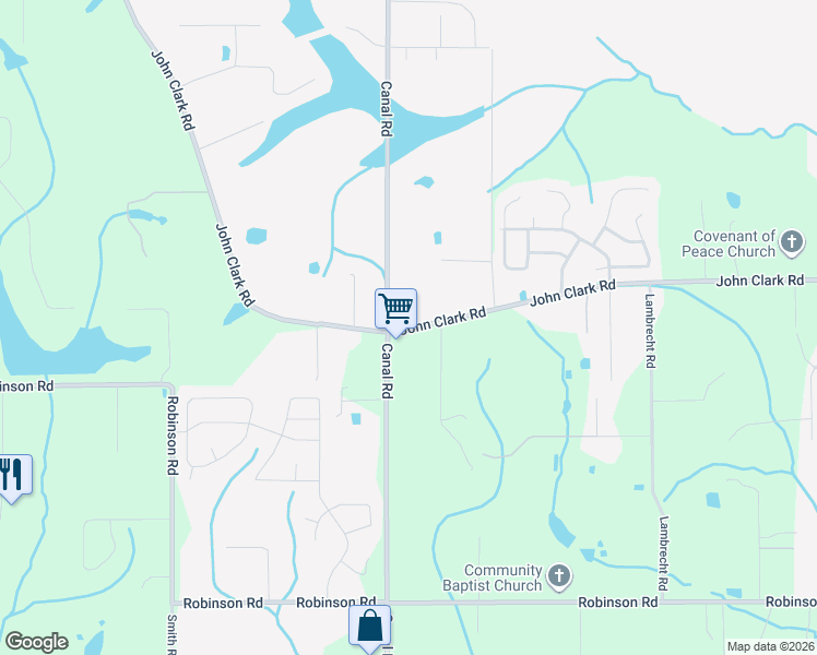 map of restaurants, bars, coffee shops, grocery stores, and more near 14085 John Clark Road in Gulfport