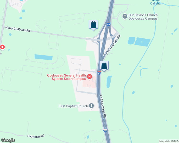 map of restaurants, bars, coffee shops, grocery stores, and more near Ventre Boulevard in Opelousas