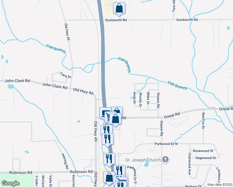 map of restaurants, bars, coffee shops, grocery stores, and more near 13080 U.S. 49 in Gulfport