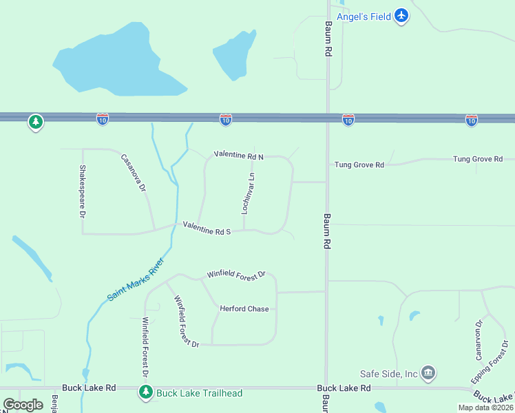 map of restaurants, bars, coffee shops, grocery stores, and more near 1513 Lochinvar Lane in Tallahassee