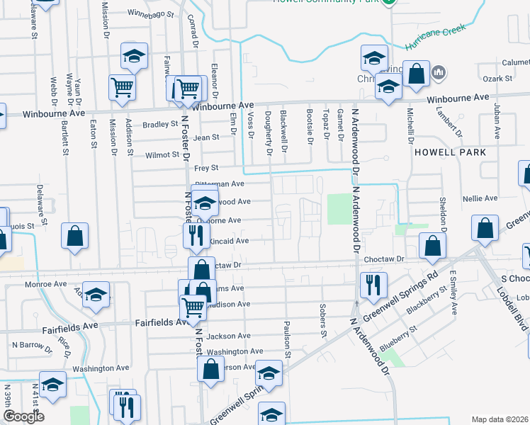 map of restaurants, bars, coffee shops, grocery stores, and more near 5455 Osborne Avenue in Baton Rouge