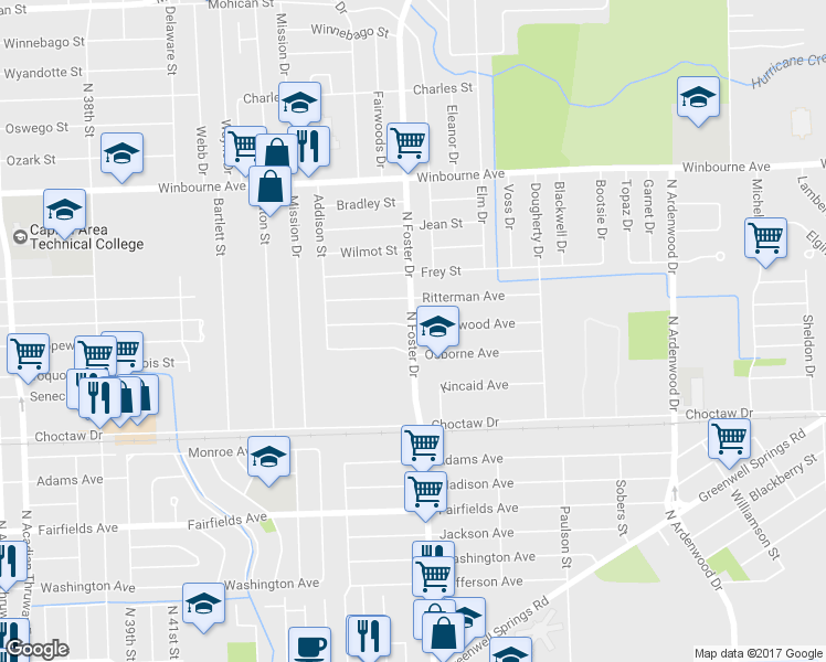 map of restaurants, bars, coffee shops, grocery stores, and more near 2768 North Foster Drive in Baton Rouge