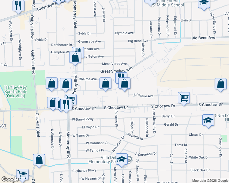 map of restaurants, bars, coffee shops, grocery stores, and more near 2733 Meeker Drive in Baton Rouge