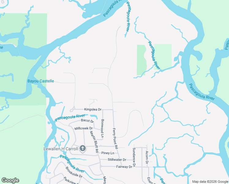 map of restaurants, bars, coffee shops, grocery stores, and more near 9018 Ferry Point Road in Gautier