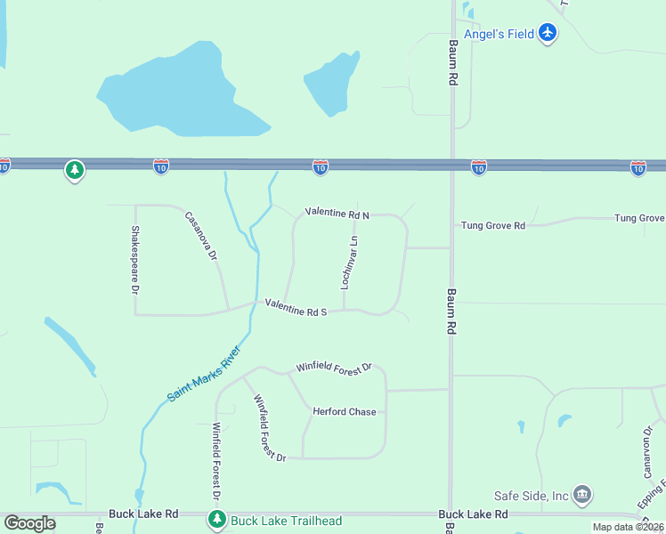 map of restaurants, bars, coffee shops, grocery stores, and more near 1512 Lochinvar Lane in Tallahassee