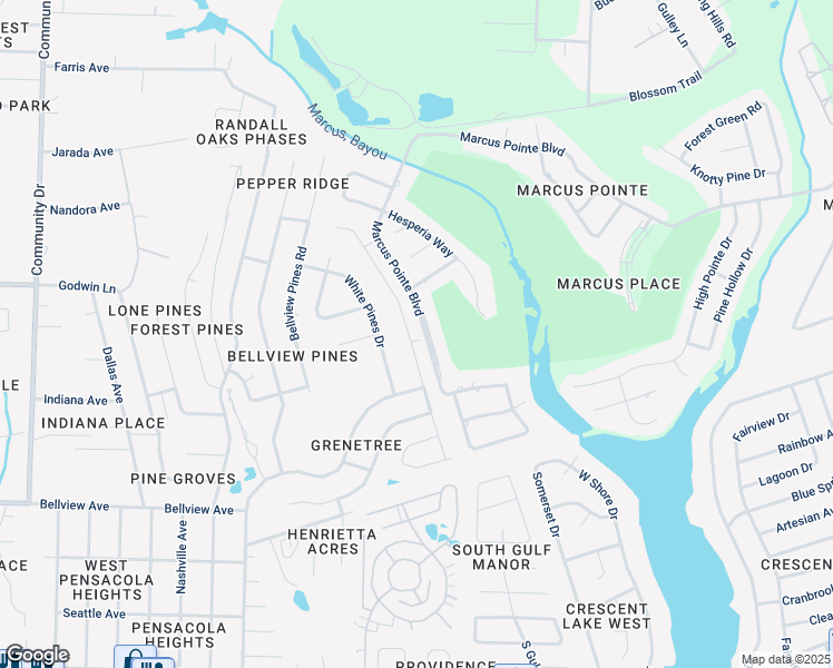 map of restaurants, bars, coffee shops, grocery stores, and more near 6600 Greenwell Street in Pensacola