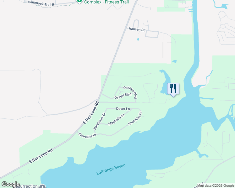 map of restaurants, bars, coffee shops, grocery stores, and more near 36 Pintail Boulevard in Freeport