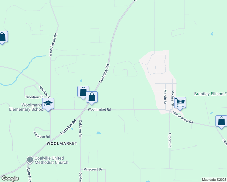 map of restaurants, bars, coffee shops, grocery stores, and more near 9092 Woolmarket Road in Biloxi