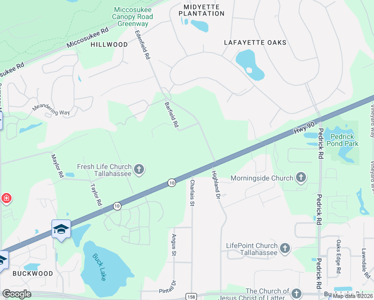map of restaurants, bars, coffee shops, grocery stores, and more near 5014 Mahan Drive in Tallahassee