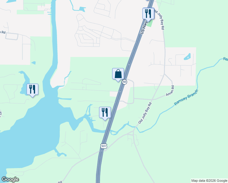 map of restaurants, bars, coffee shops, grocery stores, and more near Sparkleberry Lane in Freeport
