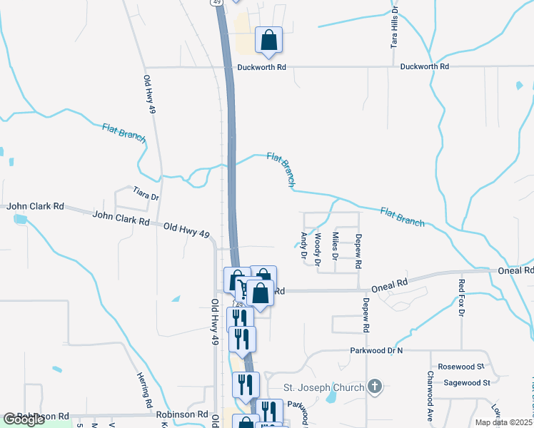 map of restaurants, bars, coffee shops, grocery stores, and more near 13080 U.S. 49 in Gulfport