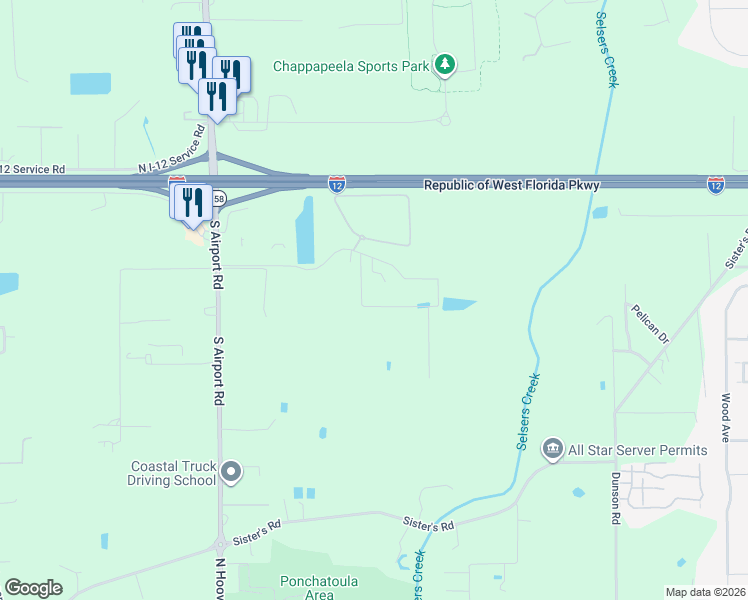 map of restaurants, bars, coffee shops, grocery stores, and more near 19459 Providence Ridge Boulevard in Hammond