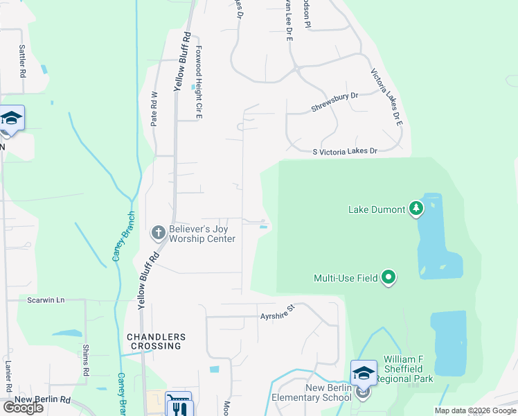 map of restaurants, bars, coffee shops, grocery stores, and more near 13171 Peaceful Road in Jacksonville