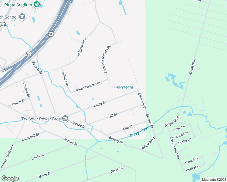 map of restaurants, bars, coffee shops, grocery stores, and more near 551 Kathy Street in Shepherd