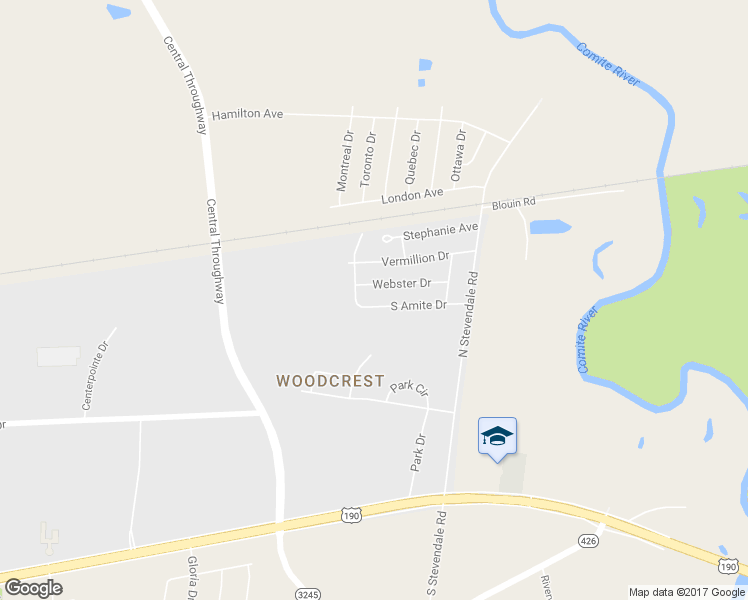 map of restaurants, bars, coffee shops, grocery stores, and more near 16465 South Amite Drive in Baton Rouge