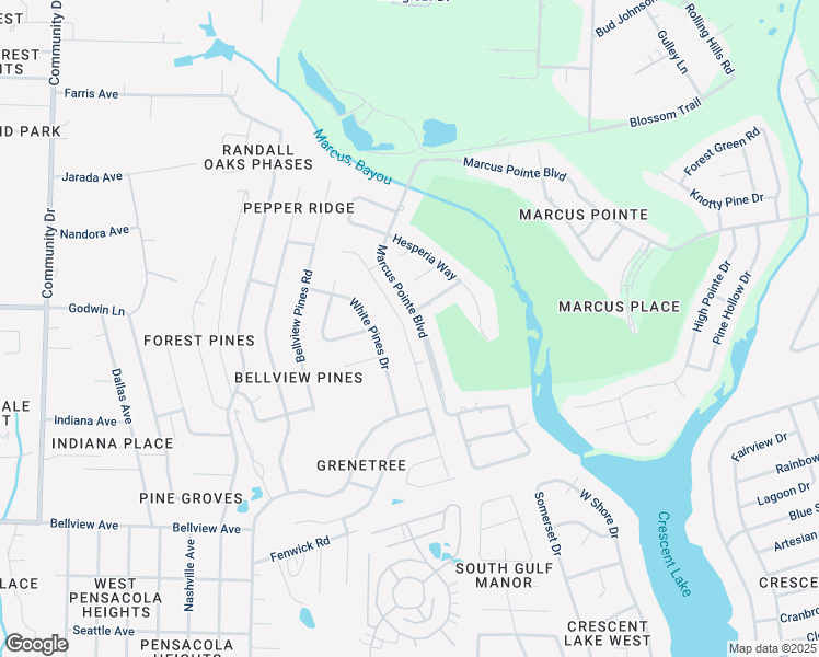 map of restaurants, bars, coffee shops, grocery stores, and more near 6616 Greenwell Street in Pensacola