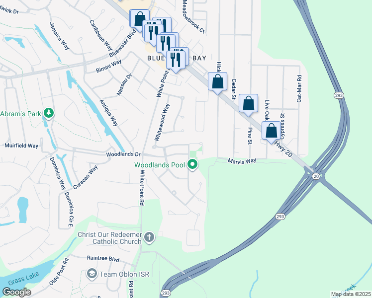 map of restaurants, bars, coffee shops, grocery stores, and more near 1261 Whitewood Way in Niceville