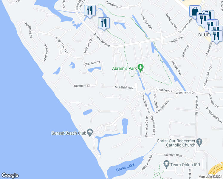 map of restaurants, bars, coffee shops, grocery stores, and more near 1179 Muirfield Way in Niceville