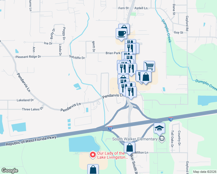 map of restaurants, bars, coffee shops, grocery stores, and more near 28042 Great Eagle Avenue in Walker
