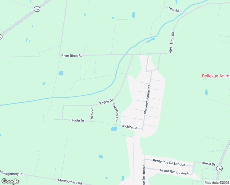 map of restaurants, bars, coffee shops, grocery stores, and more near 286 Rodeo Drive in Opelousas
