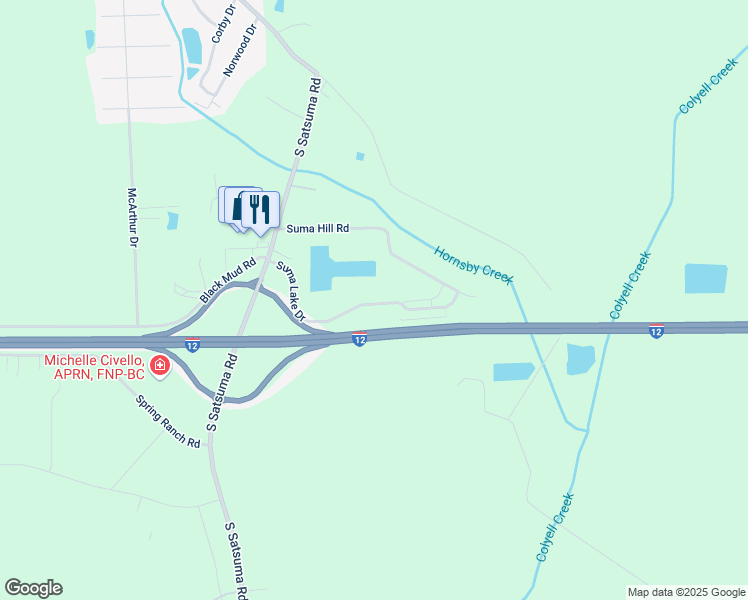 map of restaurants, bars, coffee shops, grocery stores, and more near 101 Suma Lake Drive in Livingston