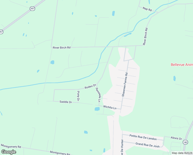 map of restaurants, bars, coffee shops, grocery stores, and more near 286 Rodeo Drive in Opelousas