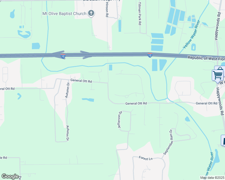 map of restaurants, bars, coffee shops, grocery stores, and more near 13023 Royal Oak Drive in Hammond