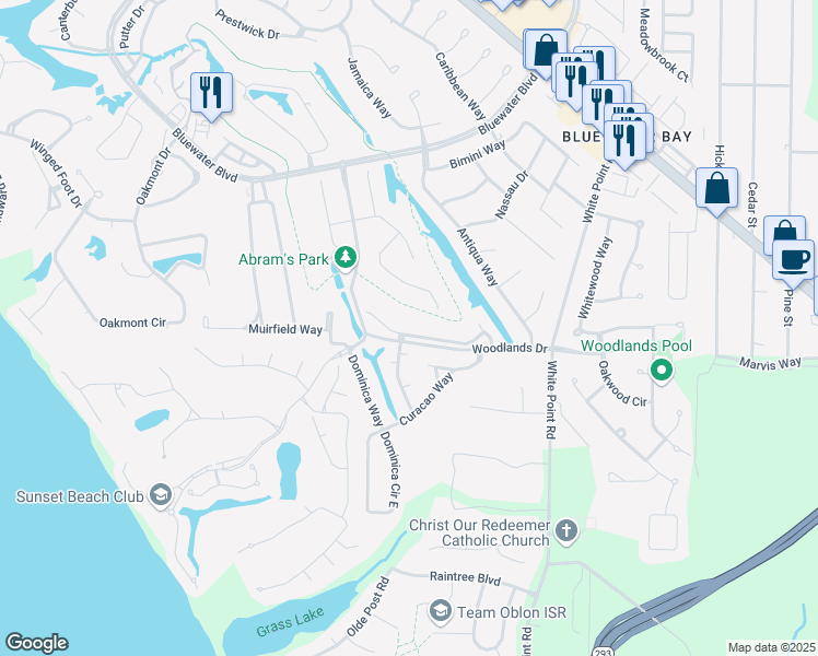 map of restaurants, bars, coffee shops, grocery stores, and more near 4449 Turnberry Place in Niceville