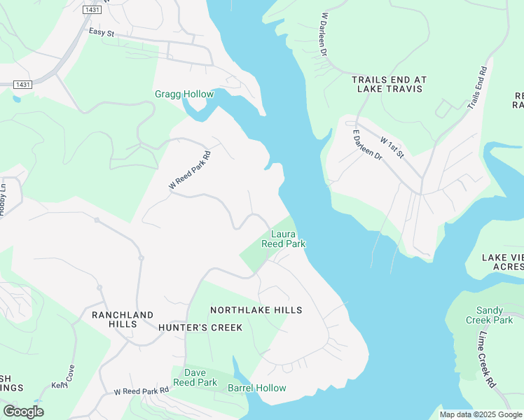 map of restaurants, bars, coffee shops, grocery stores, and more near 17535 West Reed Park Road in Jonestown