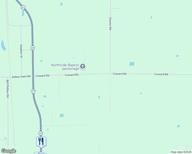 map of restaurants, bars, coffee shops, grocery stores, and more near 693 Coward Road in DeQuincy