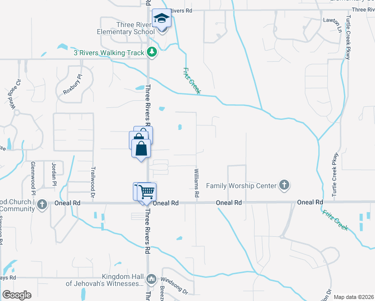 map of restaurants, bars, coffee shops, grocery stores, and more near 13161 Williams Road in Gulfport