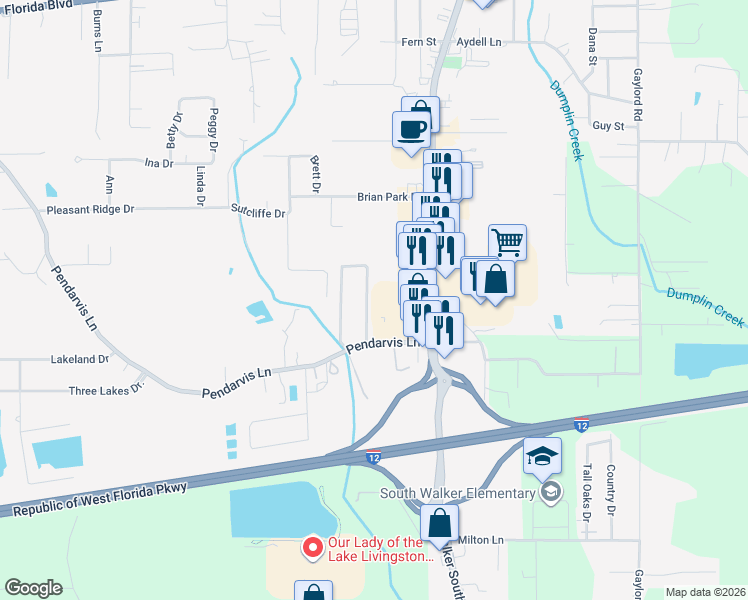 map of restaurants, bars, coffee shops, grocery stores, and more near 28042 Great Eagle Avenue in Walker