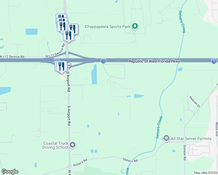 map of restaurants, bars, coffee shops, grocery stores, and more near 19499 Providence Ridge Boulevard in Hammond