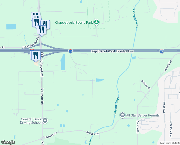 map of restaurants, bars, coffee shops, grocery stores, and more near 19298 Providence Ridge Boulevard in Hammond