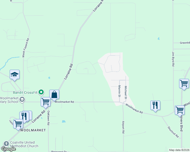map of restaurants, bars, coffee shops, grocery stores, and more near 9010 River Birch Drive in Biloxi