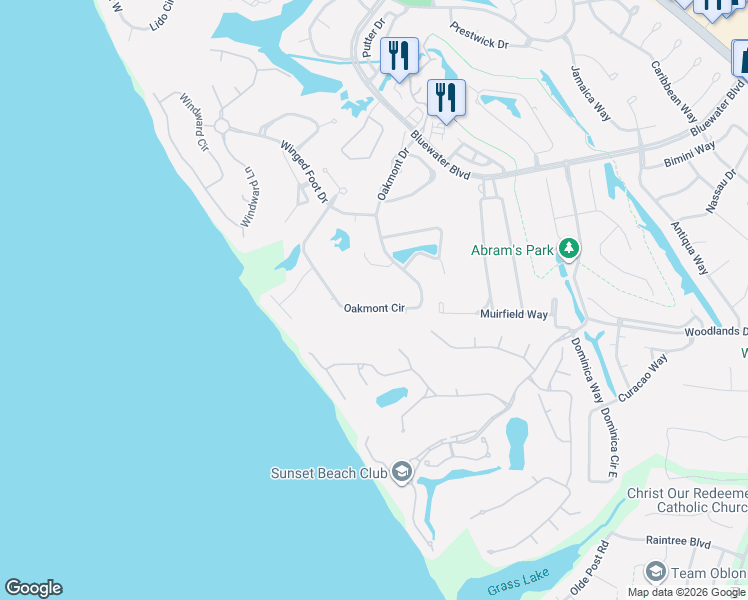 map of restaurants, bars, coffee shops, grocery stores, and more near 1610 Oakmont Circle in Niceville