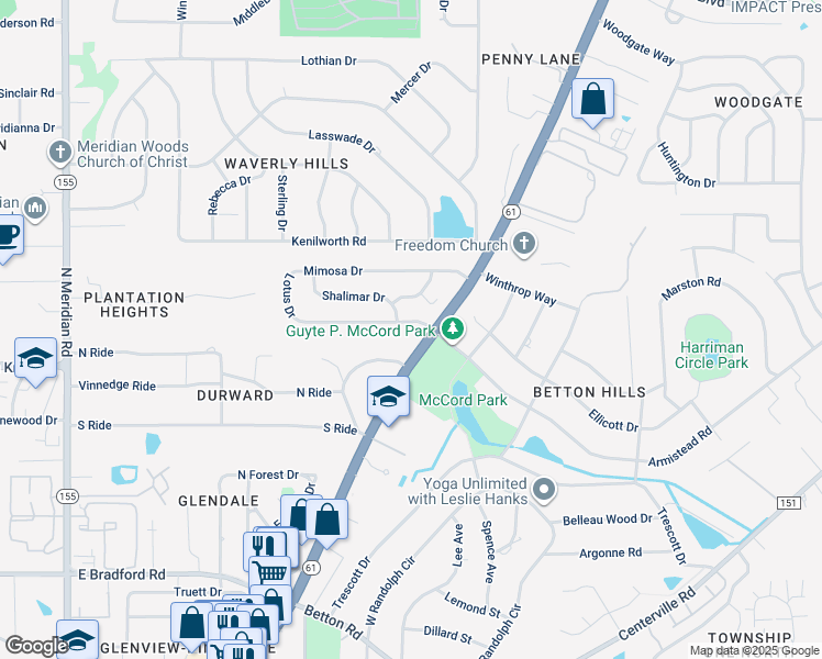 map of restaurants, bars, coffee shops, grocery stores, and more near 1203 Gardenia Drive in Tallahassee