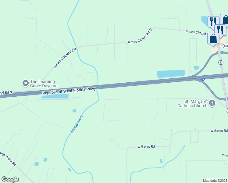 map of restaurants, bars, coffee shops, grocery stores, and more near 29483 Catholic Hall Road in Hammond