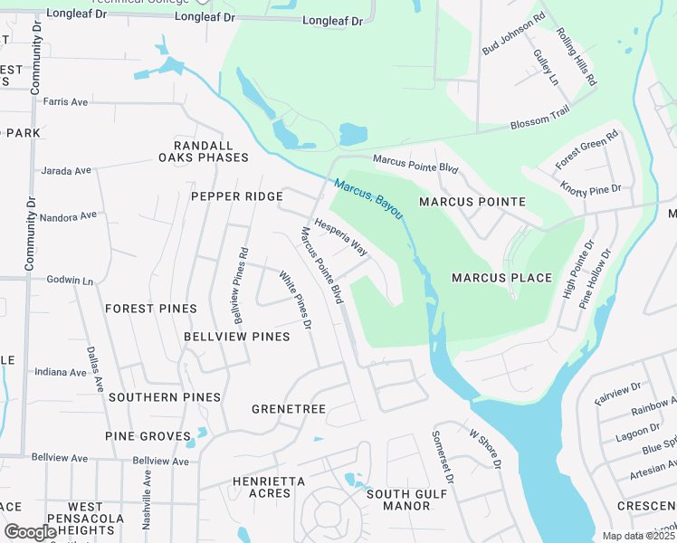 map of restaurants, bars, coffee shops, grocery stores, and more near 46 Faison Street in Pensacola