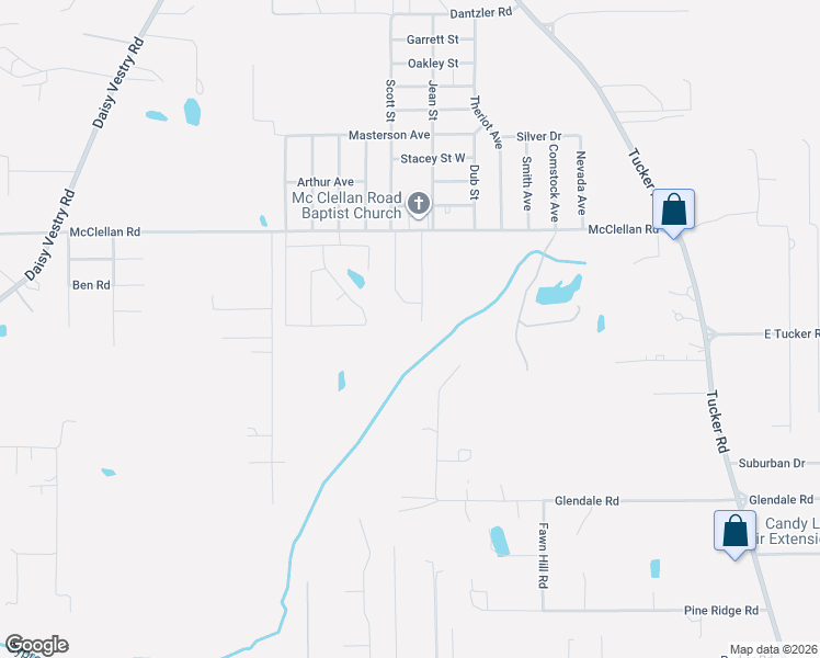 map of restaurants, bars, coffee shops, grocery stores, and more near 14920 Glendale Road in Ocean Springs