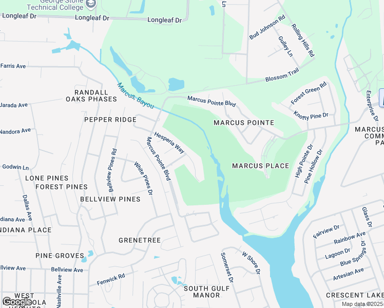 map of restaurants, bars, coffee shops, grocery stores, and more near 2032 Hesperia Way in Pensacola