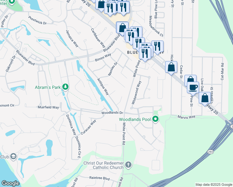 map of restaurants, bars, coffee shops, grocery stores, and more near 712 Saint Rose Cove in Niceville