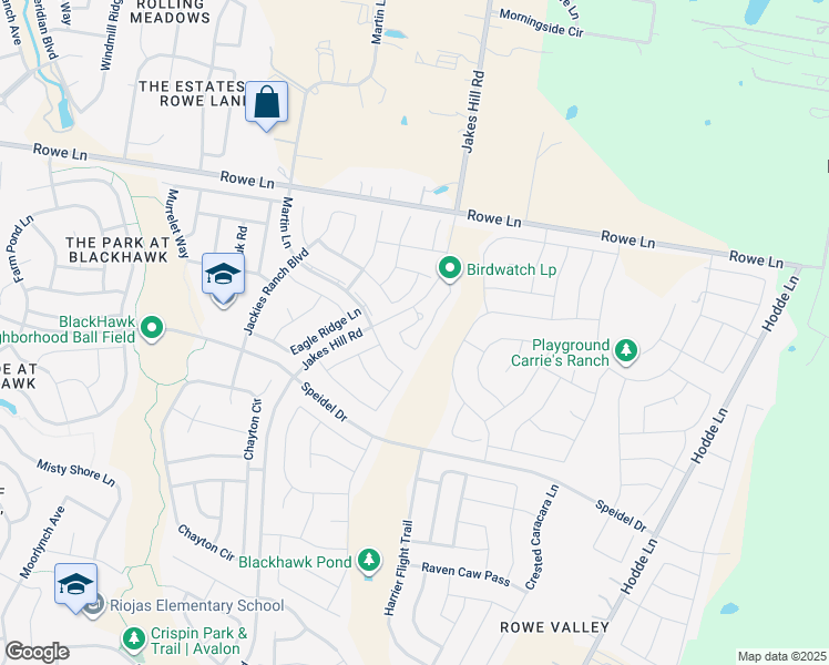 map of restaurants, bars, coffee shops, grocery stores, and more near 4210 Birdwatch Loop in Pflugerville
