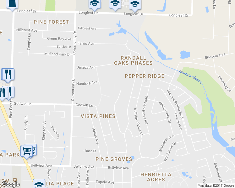 map of restaurants, bars, coffee shops, grocery stores, and more near 6209 Forest Pines Drive in Pensacola