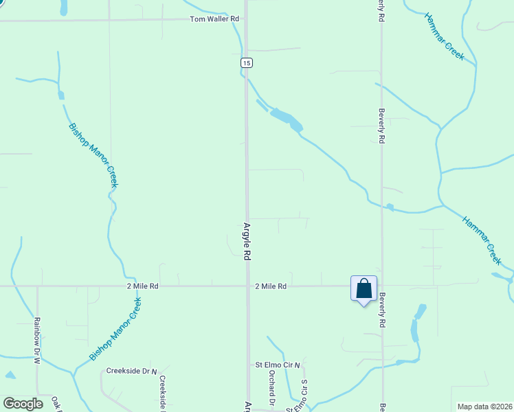 map of restaurants, bars, coffee shops, grocery stores, and more near 10285 Argyle Rd in Mobile