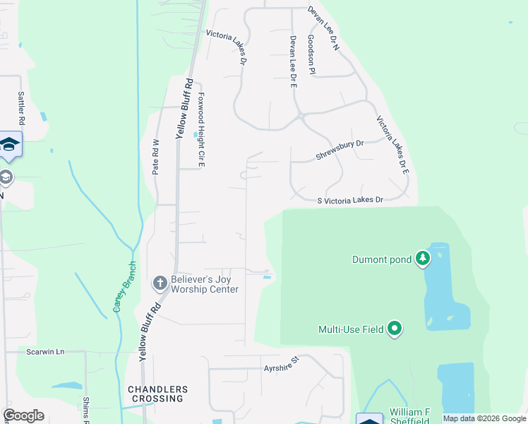 map of restaurants, bars, coffee shops, grocery stores, and more near 13293 Peaceful Road in Jacksonville
