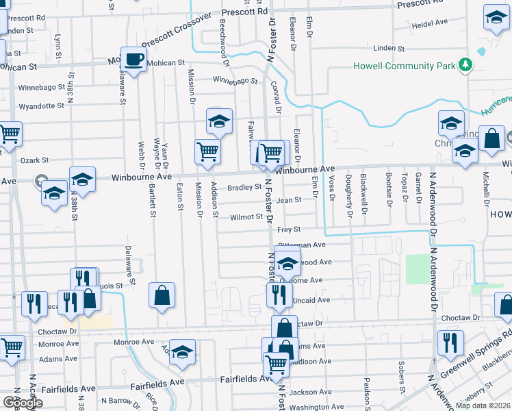 map of restaurants, bars, coffee shops, grocery stores, and more near 4858 Jean Street in Baton Rouge