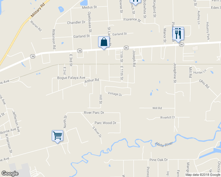 map of restaurants, bars, coffee shops, grocery stores, and more near 251 Vintage Drive in Covington